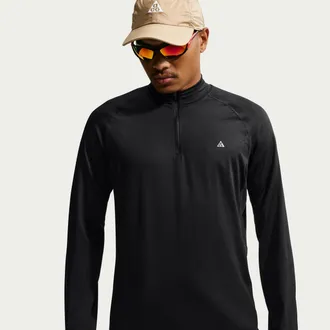 Nike Mens Nike ACG Wildsee Dri-FIT 1/4-Zip Long-Sleeve Hiking Top in Black | IM4223-010