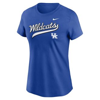 Nike Kentucky Athletic Prep Arch Local Script Nike Womens College T-Shirt in Blue | NKAF4EVNKY-XFN