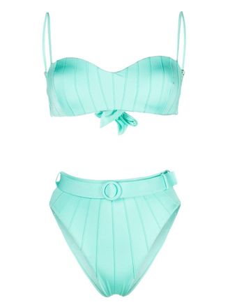 Noire Swimwear Set bikini a vita alta - Blu
