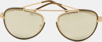 Versace Gold/brown Mirrored Mod. 2193 Aviator Sunglasses