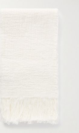 The Row Sciarpa In Lino Increspato Con Frange Kastel - Bianco
