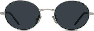 Givenchy City 51mm Oval Sunglasses in Shiny Palladium /Smoke at Nordstrom