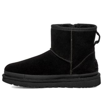 UGG (WMNS) UGG Classic Mini Zipper Tape Logo Boot Black 1144034-BLK