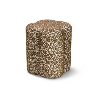 Sia Home Puf tejido texturizado con estampado marr&oacute;n