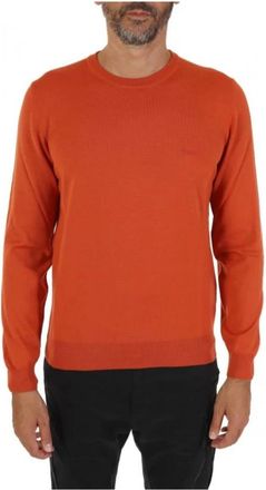 HUGO BOSS Botto-L Pullover - Heren - Ronde hals truien - Oranje - M - Wol - Truien & Vesten