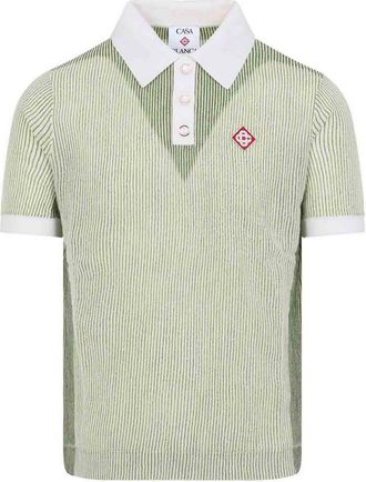 Casablanca Vertical Stripe Polo Shirt