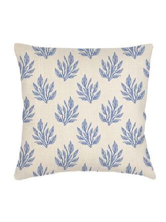 Anaya with Love Sea Floral Linen Euro Pillow 26x26 with Down Insert in Blue at Nordstrom