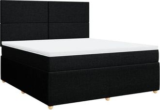 vidaXL Vidaxl - Cama Box Spring Con Colch&oacute;n Tela Negro 180x200 Cm