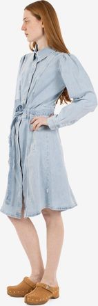 7 For All Mankind Puff sleevesdress short dewdrop light blue