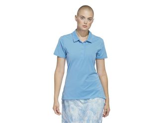 adidas Golf Ultimate365 Solid Sleeveless Golf Polo Shirt Womens Clothing Semi Blast Blue : MD, Elastane/Polyester