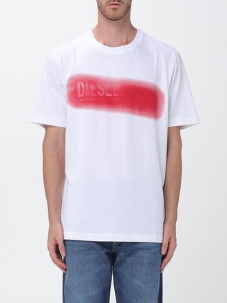 Diesel T-shirt girocollo relaxed fit in cotone con stampa logo a contrasto