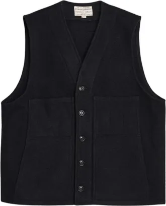 Filson Chaleco de lana Mackinaw - Knitwear - Hombre - Azul - XL