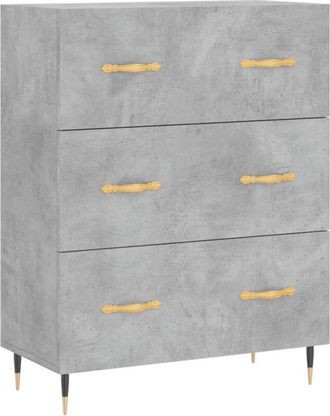 vidaXL Sideboard Concrete Grey 69.5x34x90 cm Engineered Wood Vidaxl