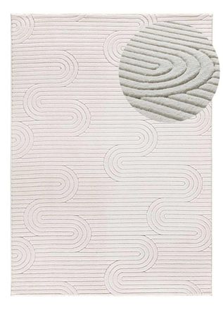 Atticgo Alfombra lavable con relieve blanco 160x230 cm