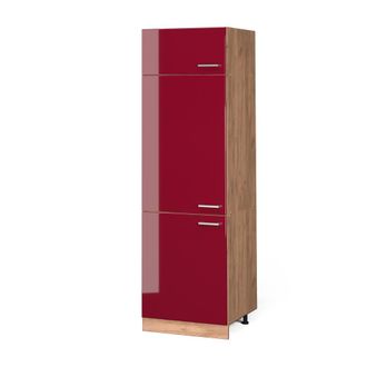 Vicco Armario Para Frigor&iacute;fico Empotrado R-line, Rojo Burdeos Alto Brillo, 60 Cm, Vicco