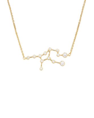 Sterling Forever When Stars Align Constellation Sign 14K Plated Cz Necklace