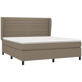 vidaXL Vidaxl - Cama Box Spring Con Colch&oacute;n Tela Gris Taupe 160x200 Cm