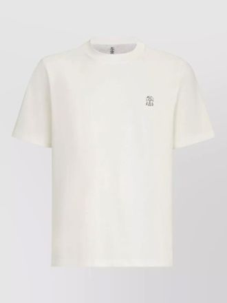 Brunello Cucinelli crew neck silk blend short sleeve shirt