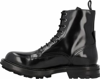 Alexander McQueen Leather boots - Heren - Veterlaarzen - Zwart - 41 1/2 EU - Leer - Schoenen