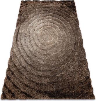 RugsX Rugsx - Alfombra Moderno Flim 008-b7 Moderno, Circulos - Structural Marr&oacute;n Brown 120x160 Cm