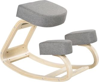 Vinsetto Vinsetto Sedia Inginocchiatoio Design Ergonomico con Cuscino Imbottito Grigia