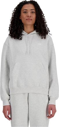 New Balance Sport Essentials Logo Long Sleeve Oversized Hoodie in Gray Women