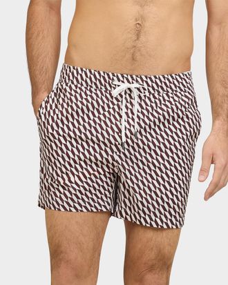 Onia Men & apos;s Charles Geometric 5 & apos; Swim Trunks