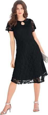 Roaman's Keyhole Lace Dress in Black at Nordstrom, Size 28