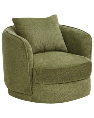 Beliani Sill&oacute;n giratorio tela verde