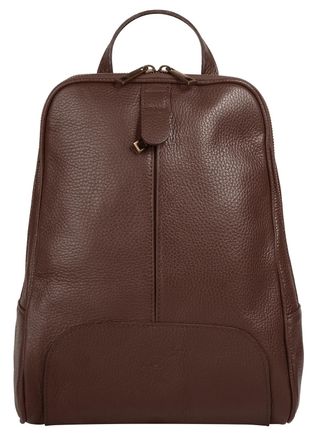 Samantha Look Cityrucksack SAMANTHA LOOK, Damen, Gr. B/H/T: 20cm x 32cm x 6cm, onesize, braun, Leder, Rindsleder, Rucks&auml;cke Cityrucksack, echt Leder, Made in Italy