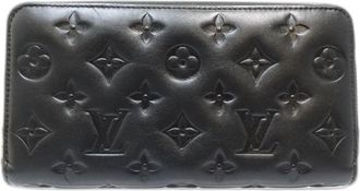 Louis Vuitton Noir Leather Long Wallet (Bi-Fold) (Pre-Owned)