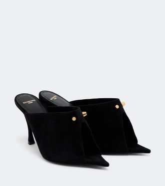 Balenciaga Midnight City studded suede mules