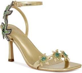 Azalea Wang Syed Ankle Strap Sandal in Gold at Nordstrom Rack, Size 10