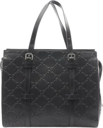 Gucci Pre-owned Tote Bag - Heren - Vintage Shopper - Zwart - ONE Size - Leer - Vintage