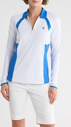 Original Penguin Colorblock Half Zip Polo in Bright White at Nordstrom Rack, Size X-Large