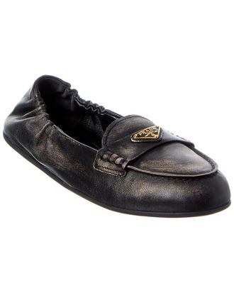 Prada Logo Leather Loafer