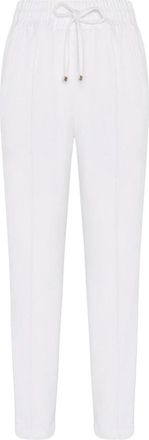 Kiton Cashmere Broek met Trekkoord - Dames - Slim Fit Broeken - Wit - L - Broeken
