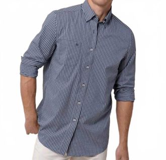 Southern Tide Charleston Pender Plaid Sportshirt In Dress Blue