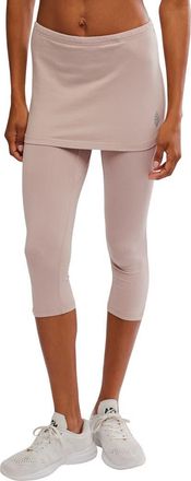 Free People FP Movement Intensity Mid Rise Capri Skirted Leggings in Sandy at Nordstrom Rack, Size X-Small