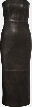 Alex Perry Leather midi dress