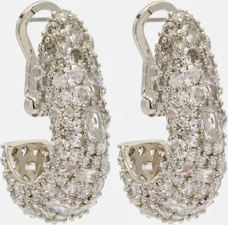 Jennifer Behr Crystal-embellished hoop earrings