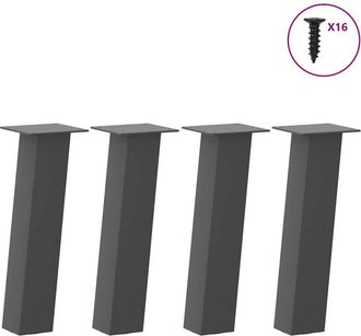vidaXL Gambe Per Tavolino 4 Pz Antracite 42 Cm Acciaio Vidaxl