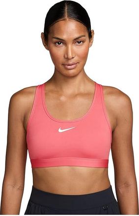 Nike Swoosh Medium Support Bra Womens Bra Sea Coral/White : LG (US 12-14), Mesh/Polyester/Spandex