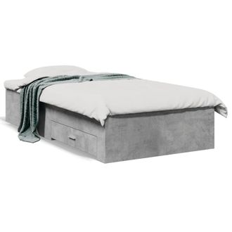 Berkfield Home Bed Frame with Drawers without Mattress Concrete Grey 90x190 cm Single