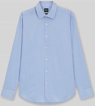 HUGO BOSS Regular Fit Businesshemd aus reiner Baumwolle Modell JOE-KENT in Bleu, Größe 39