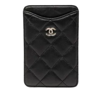 Chanel Pre-owned Wallets, female, Black, Size: ONE SIZE Pre-owned Matelasse Lambskin Card Holder