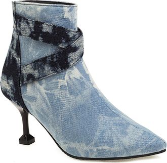 Generic Womens Ankle Boots Patchwork Leopard Houndstooth Denim Kitten Heels Pointed Toe Comfortable Non Slip Durable for Party Night Out Street Fashion,Light 