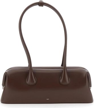 Osoi Bruine schoudertas met ronde handvatten - Dames - Handtassen - Bruin - ONE Size - Leer - Tassen