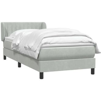 vidaXL Cama Box Spring Con Colch&oacute;n Terciopelo Gris Claro 80x210 Cm Vidaxl