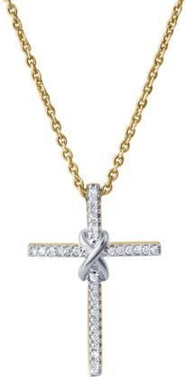 LuvMyJewelry Corvielle Cross 0.1 Ct 14K Gold Diamond Pendant in 14K Yellow Gold at Nordstrom